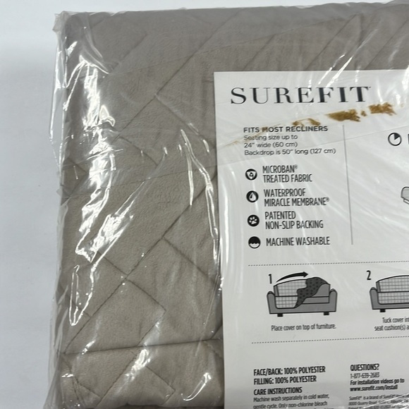 SUREFIT recliner cover. Color Sand. Limit 1 per bundle due to weight. - Picture 4 of 4